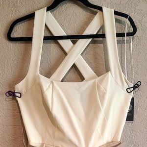 Vince Camuto Antique White Cross-back Dress